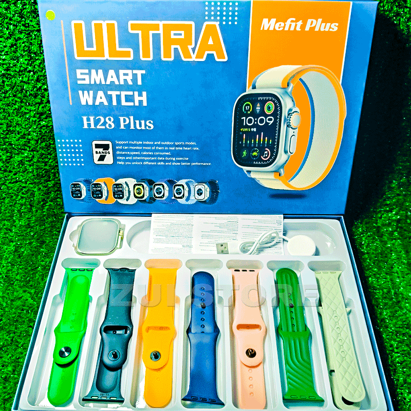 H 27 plus | Ultra Smart Watch | 7 Straps Included | Bluetooth Calling | Large Display | Premium Budget Smartwatch | 76
