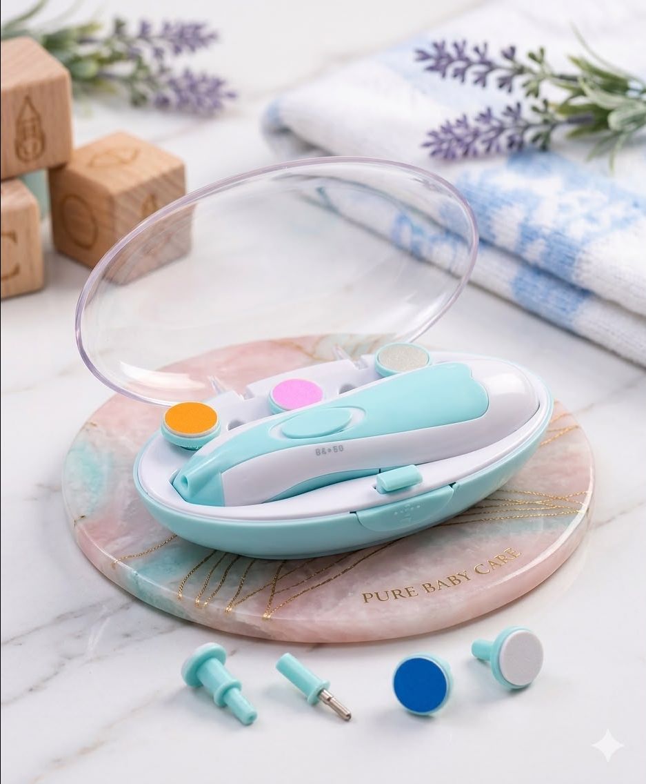 Premium 6-in-1 Baby Electric Nail Trimmer Kit – Safe, Silent & Gentle Automatic Nail Clipper for Newborns 0031
