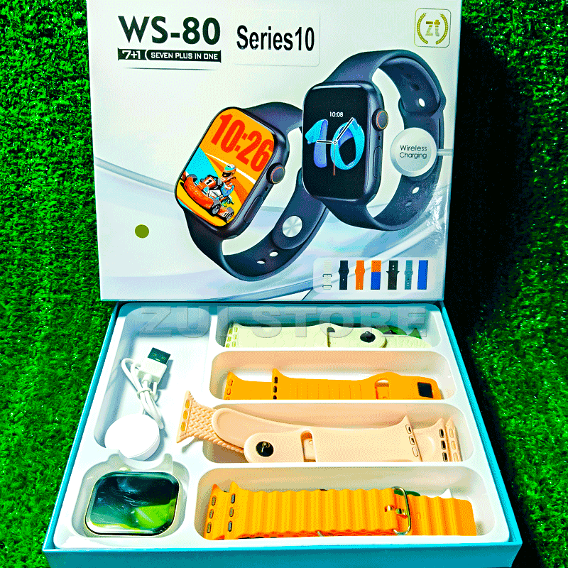 WS-80 |  7-in-1 Smart Watch Combo | 7 Stylish Straps Included | Fitness Tracker | Bluetooth Calling | Best Value Deal |  71