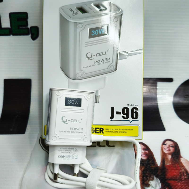 J-Cell 30W Fast Charger ⚡ | With Micro USB Cable – Super Fast & Reliable | 09