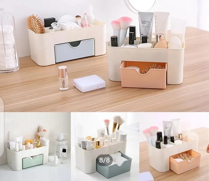 Plastic Makeup Storage Box With Small Drawer For Bathroom, Organizer Drawers, Makeup Brush Organizer Space 0042