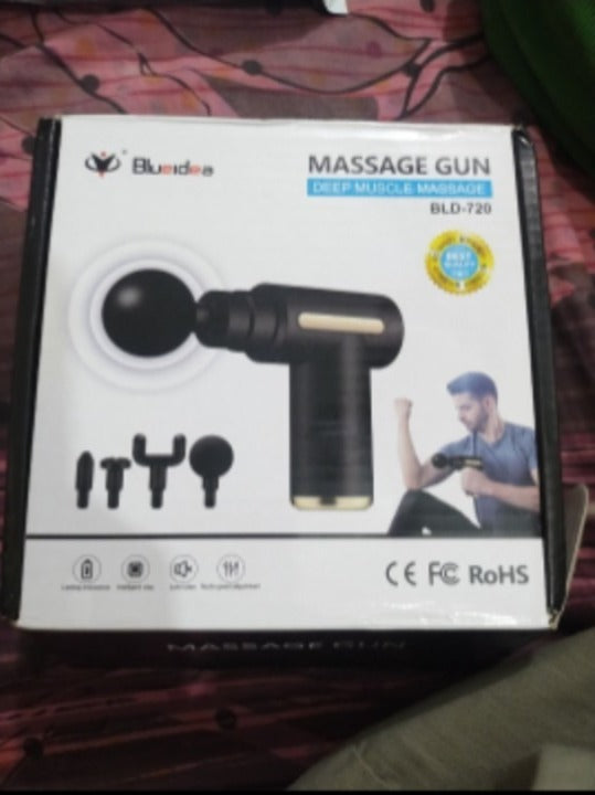 Blueidea Professional Massage Gun – Deep Tissue Muscle Massager (Model BLD-720) with 4 Replaceable Heads and Adjustable Multi-Speed Intensity /04
