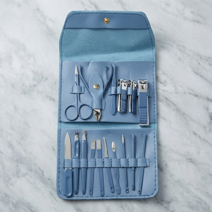16-Piece Premium Personal Manicure & Pedicure Grooming Kit – Professional Stainless Steel Nail Clippers & Care Set with Travel Case - 009