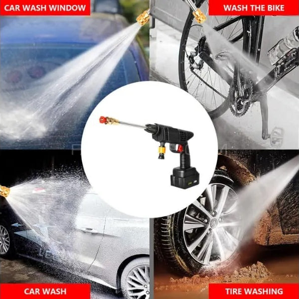 Automatic Cordless Car Wash Spray Gun 21V | High Pressure Portable Pressure Washer with Lithium Battery (Double Battery) - 008