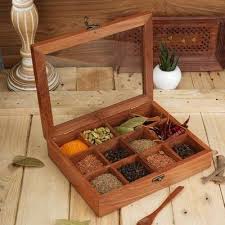 Keep your kitchen organized and your essential spices fresh with the Wooden Spice Box – Premium Sheesham Wood Masala Organizer0039