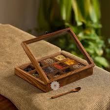 Keep your kitchen organized and your essential spices fresh with the Wooden Spice Box – Premium Sheesham Wood Masala Organizer0039