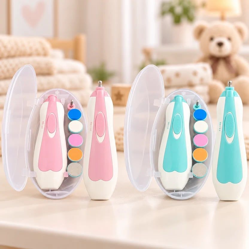 Premium 6-in-1 Baby Electric Nail Trimmer Kit – Safe, Silent & Gentle Automatic Nail Clipper for Newborns 0031