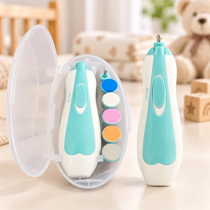 Premium 6-in-1 Baby Electric Nail Trimmer Kit – Safe, Silent & Gentle Automatic Nail Clipper for Newborns 0031