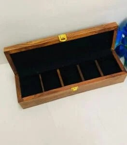 Wooden Watch Box - 5 Slots with Wooden Top 0026