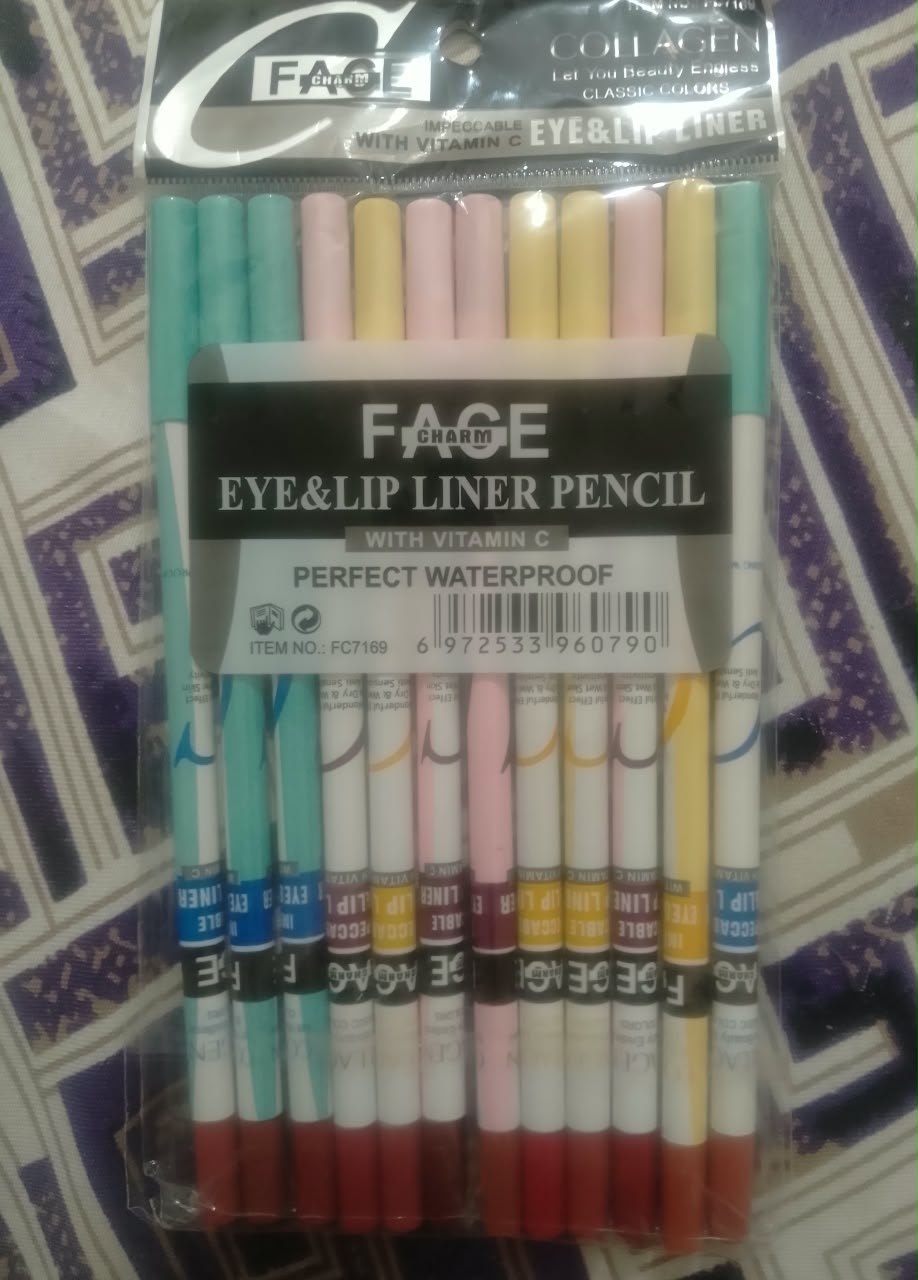Face Charm Eye And Lip Liner Pencil Precision Beauty Makeup Cosmetic - Pack of 12.0020