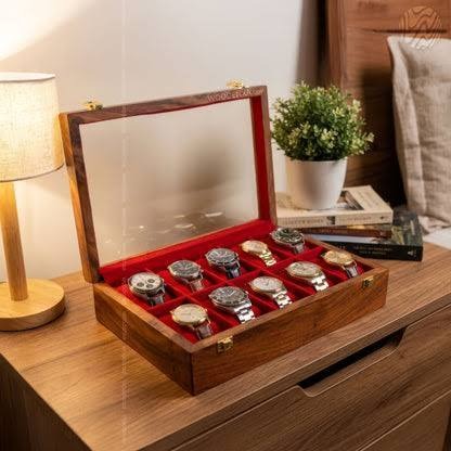 Premium Wooden Carved Watch Box - 10 Slots 0027