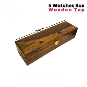 Wooden Watch Box - 5 Slots with Wooden Top 0026