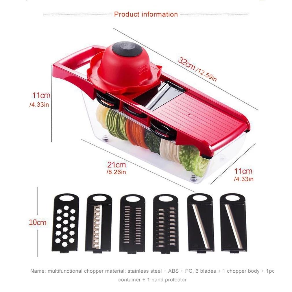 Multifunction Shaving Vegetable Slicer & Chopper Set (with Peeler and Interchangeable Blades 0041