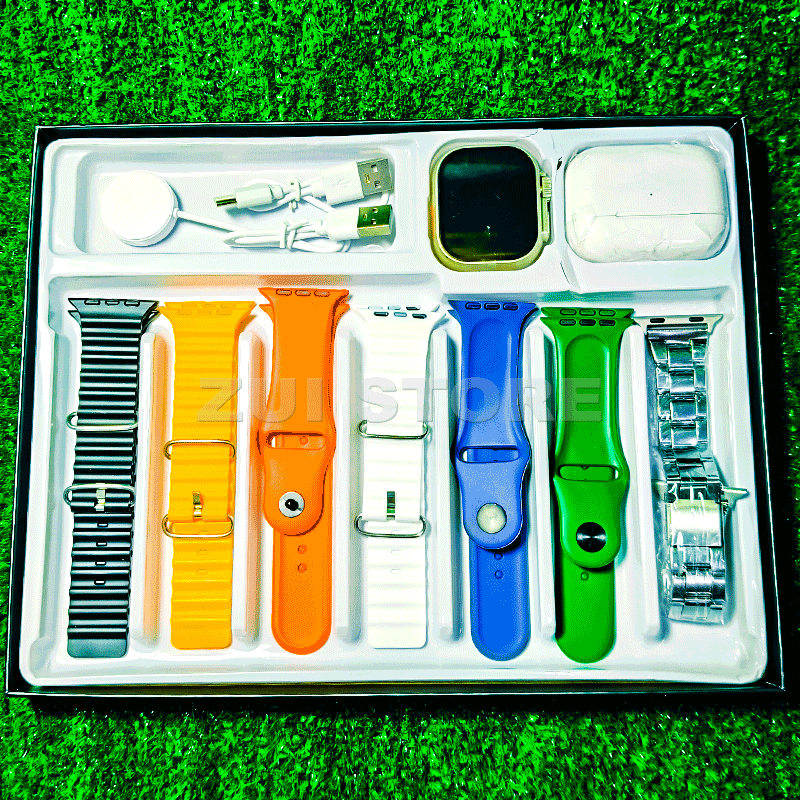 Crown M60 Smart Watch + AirPods Combo | 7 Straps Included | Bluetooth Calling | Best Budget Deal |  74
