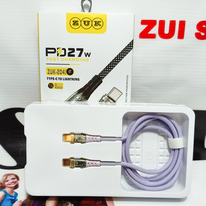 ZUK PD 27W Type-C to iPhone Fast Charging Cable | Super Speed Data & Charge Cable |  15