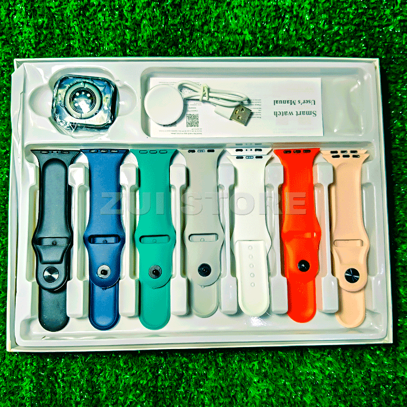 Tltm - M1000 |  7-in-1 Smart Watch Combo | 7 Stylish Straps Included | Fitness Tracker | Bluetooth Calling | Best Value Deal |  78