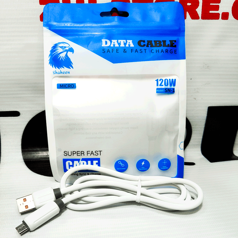 Shaheen 100W Fast Charging Micro Cable – High-Speed, Durable & Reliable | 23