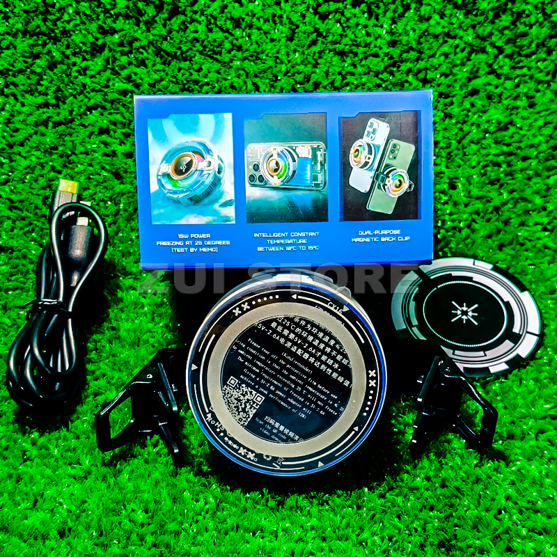 MEMO CX15 Magnetic Mobile Cooler 15W | Digital Display Temperature Cooling Fan | Ultra Silent Gaming Radiator for iPhone & Android |  83