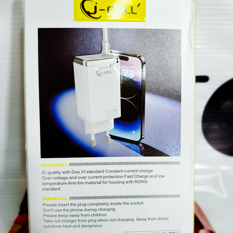J Cell J202 Full Fast Type-C Quick Charger – Smart & Safe Power | 01