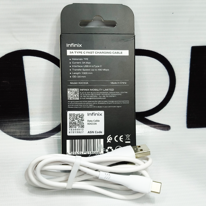 Infinix Original 3M Type-C Fast Charging Cable | High-Speed Data + Durable Long Length |  43