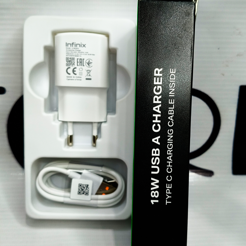 Infinix Original 18W Fast Charger + Data Cable | 100% Genuine | Safe & Efficient | 37