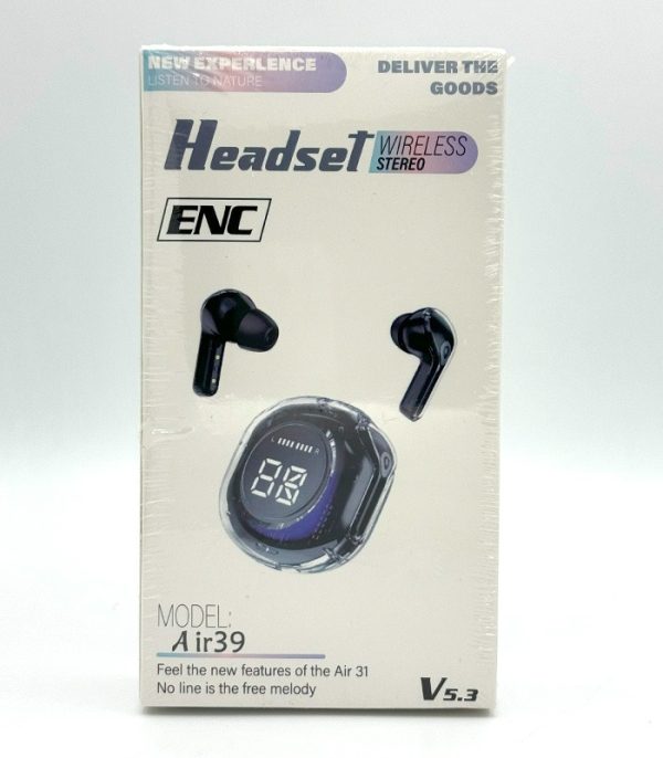 Air39 Wireless Earbuds | Bluetooth 5.3 | Clear Sound | Heavy Bass | Noise Reduction |  Led Display – Random Color