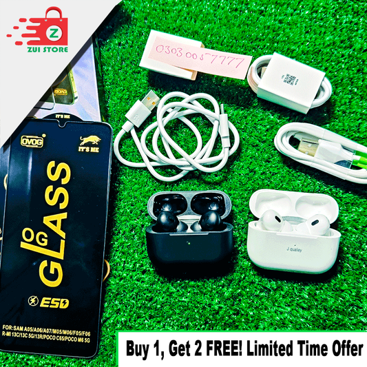 AirPods Pro 2 (White & Black) | Active Noise Cancellation | FREE 6AM Fast Charging Cable & Gorilla Glass| ZUI STORE|  29